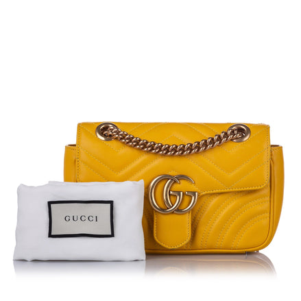 Gucci GG Marmont Matelassé Yellow Leather Mini Bag (Pre-Loved)