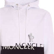 Moncler Color-Block Logo Hoodie White/Black (Pre-Loved)