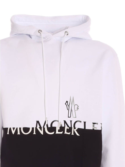 Moncler Color-Block Logo Hoodie White/Black (Pre-Loved)
