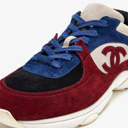 Chanel Multi-Color Suede & Mesh Low-Top Sneakers (Pre-Loved)