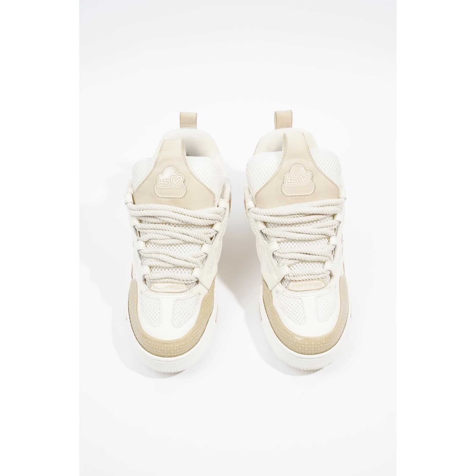 Louis Vuitton Beige and White Skate Sneakers 