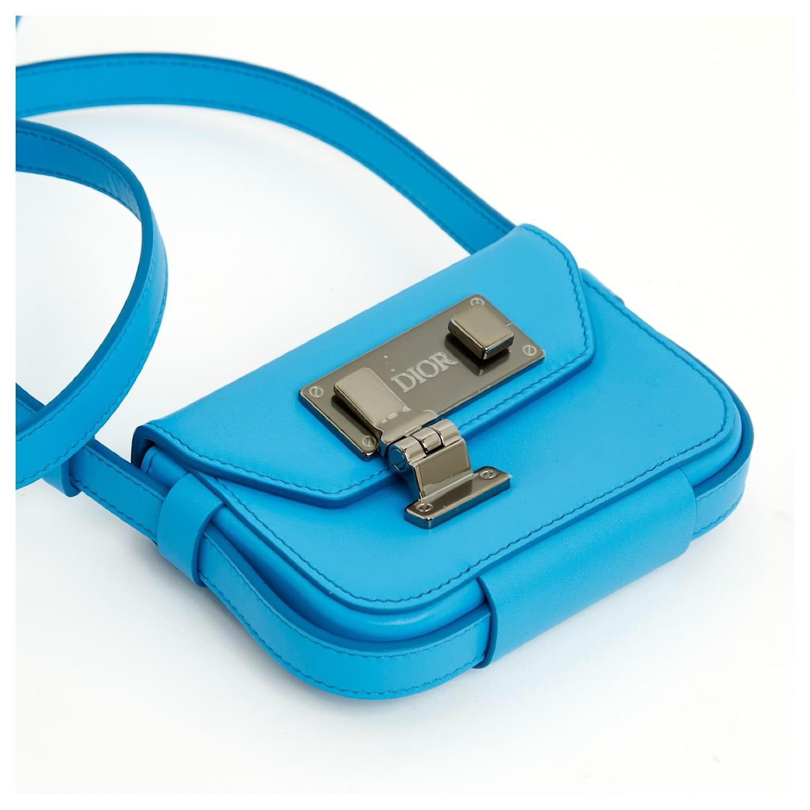 Dior Smooth Calfskin Pouch With Strap Blue “Never Owned”