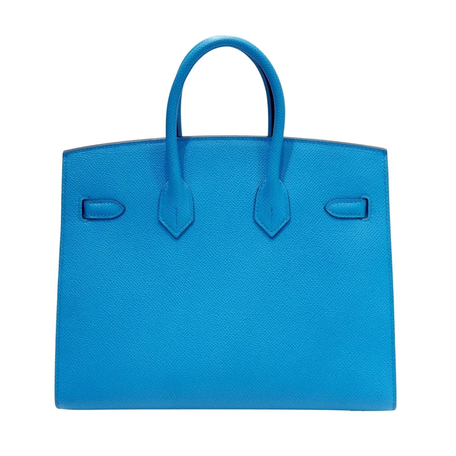 Hermes Birkin 25 Epsom Leather Bleu Frida with Palladium Hardware 