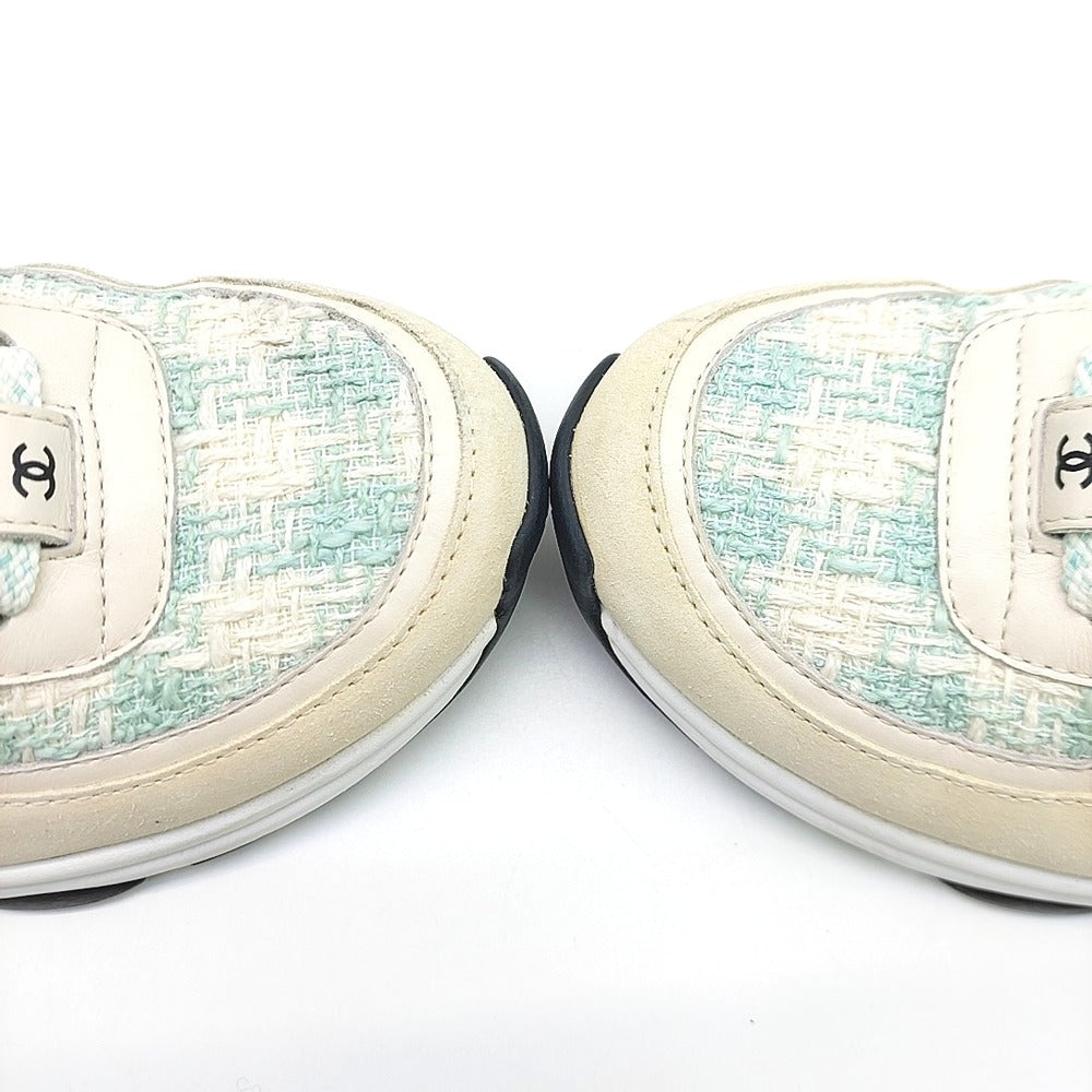 Chanel Tweed Runners Cream & Light Blue 