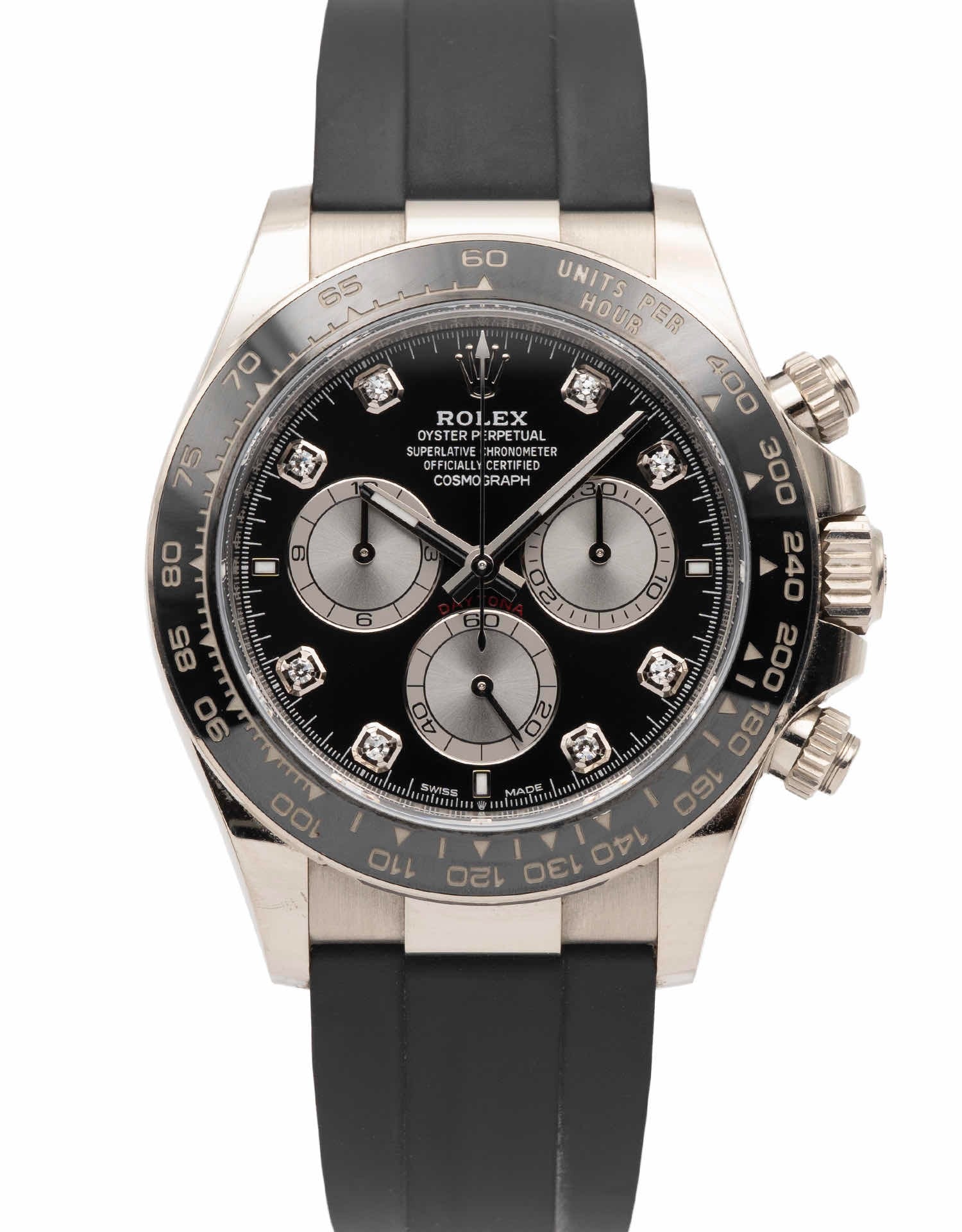 Rolex Cosmograph Daytona 126519 White Gold Oysterflex Diamond Dial 