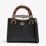 Gucci Black Leather Diana Small Tote Bag 