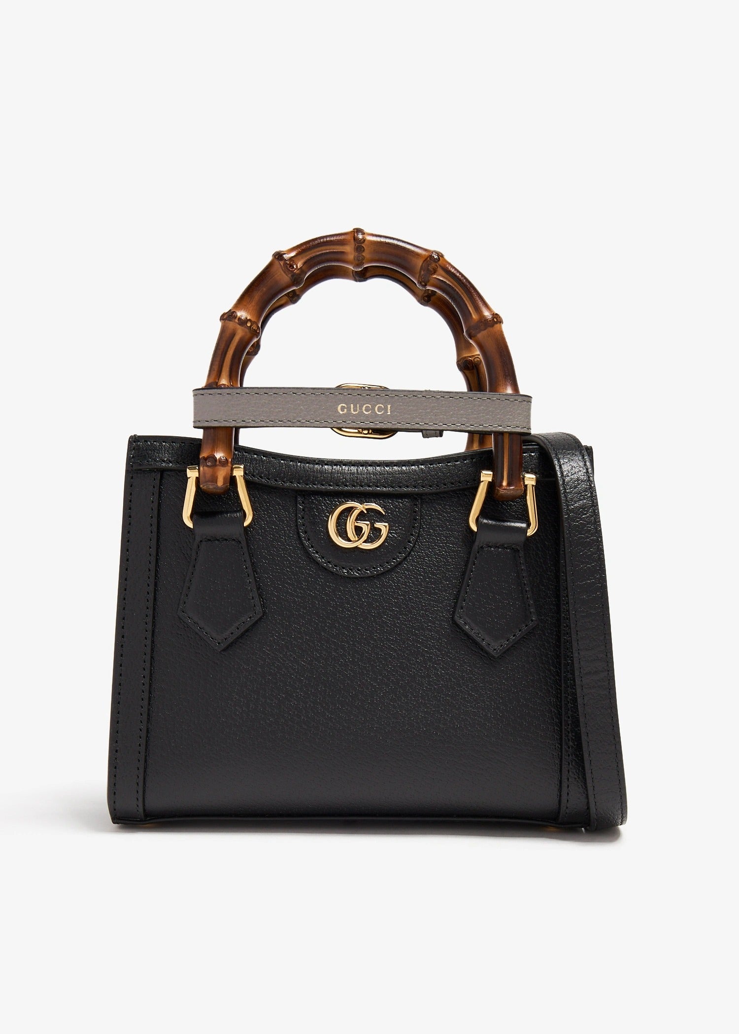 Gucci Black Leather Diana Small Tote Bag 