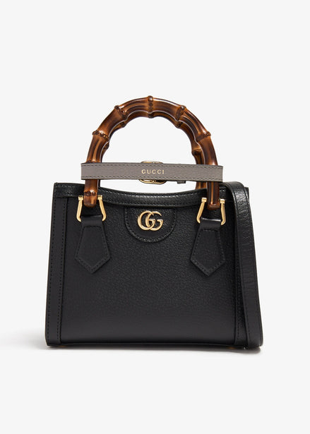 Gucci Black Leather Diana Small Tote Bag "Unworn"