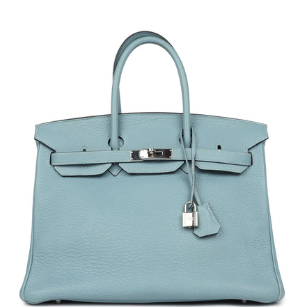 Hermès Birkin 35 Blue Jean Togo Leather Silver Hardware Letter M (2009) (Pre-Loved)