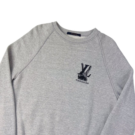 Louis Vuitton Heather Grey 'Peace and Love' Sweatshirt (Pre-Loved)