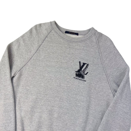 Louis Vuitton Heather Grey 'Peace and Love' Sweatshirt (Pre-Loved)