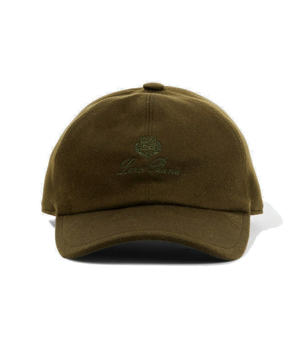 Loro Piana Olive Green Cashmere Baseball Cap 