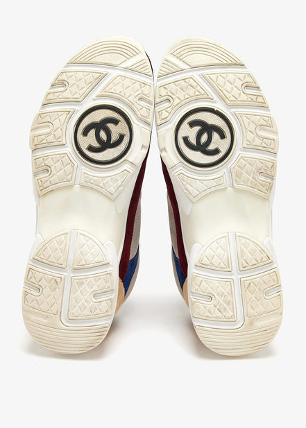 Chanel Multi-Color Suede & Mesh Low-Top Sneakers (Pre-Loved)
