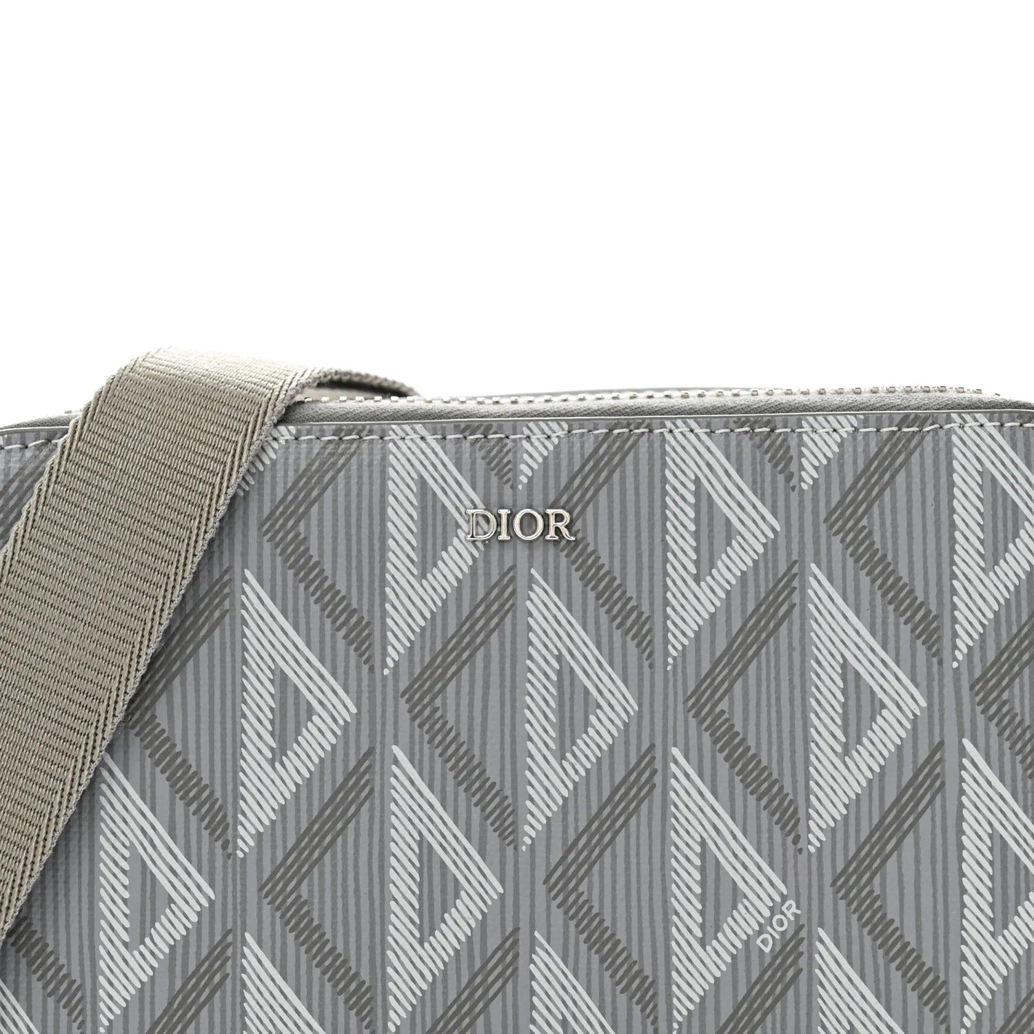 Dior CD Diamond Pouch Bag Grey Coated Canvas 