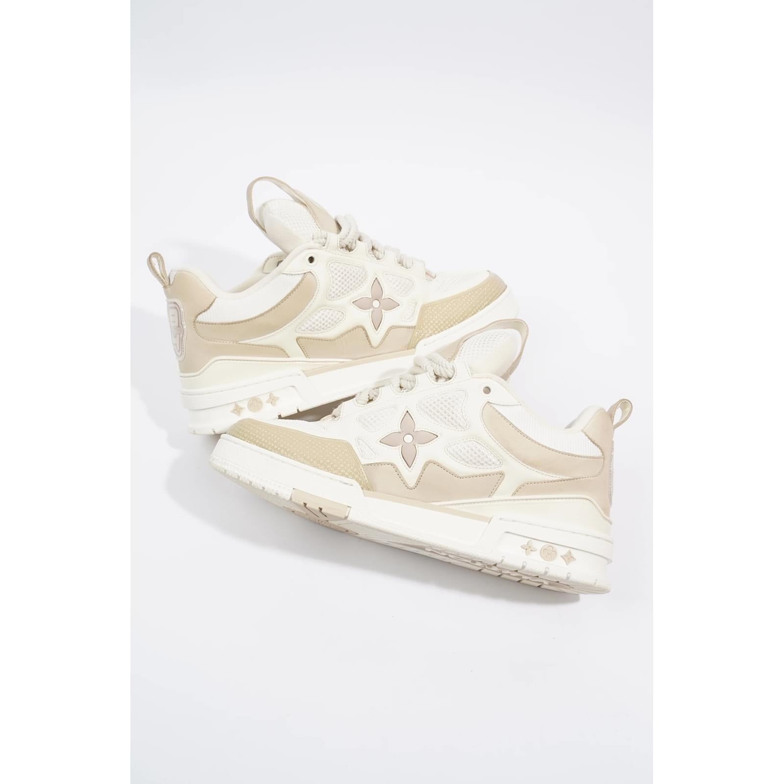 Louis Vuitton Beige and White Skate Sneakers 