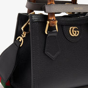 Gucci Black Leather Diana Small Tote Bag 