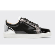 Christian Louboutin Black Patent & Silver Strass Louis Junior Sneakers (Pre-Loved)