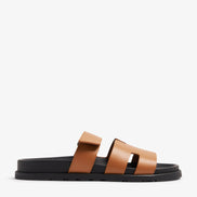 Hermès Chypre Sandal Gold Calfskin with Black Sole 
