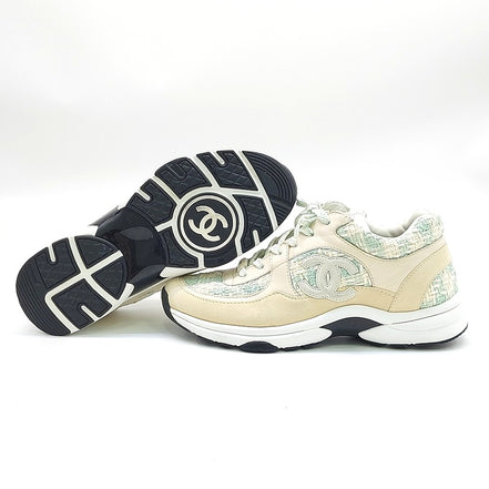 Chanel Tweed Runners Cream & Light Blue "Unworn"