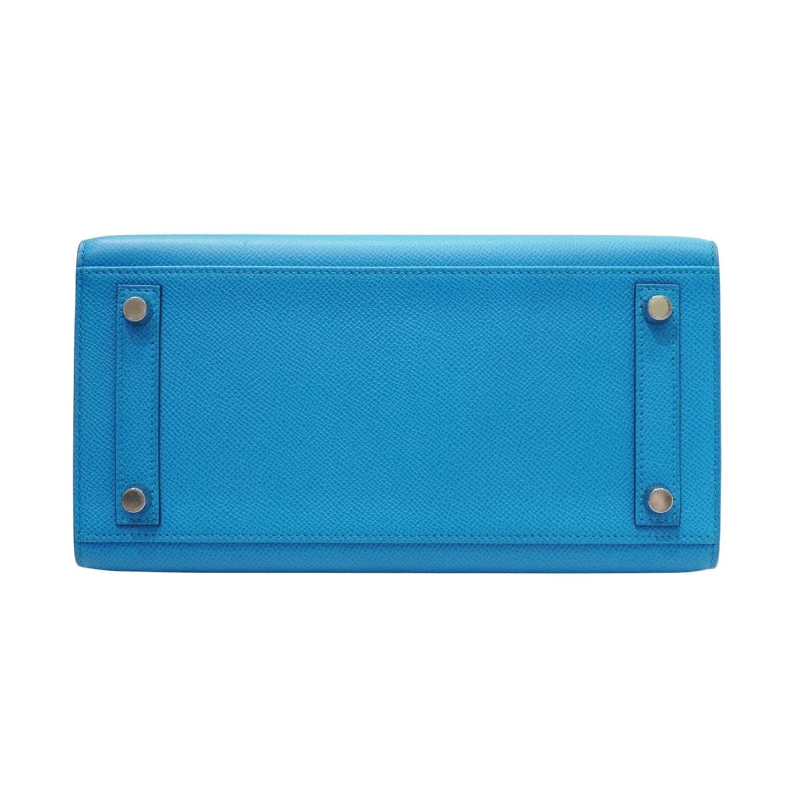 Hermes Birkin 25 Epsom Leather Bleu Frida with Palladium Hardware 