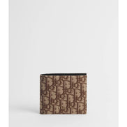 Dior Bi-Fold Wallet Beige and Black Dior Oblique Jacquard 