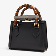 Gucci Black Leather Diana Small Tote Bag 