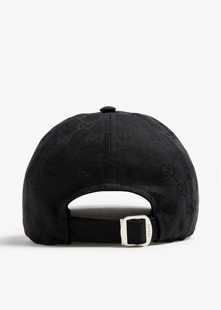 Gucci Original GG Canvas Web Stripe Black Baseball Hat (Pre-Loved)