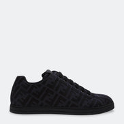 Fendi Black & Grey FF Monogram Low-Top Sneakers (Pre-Loved)
