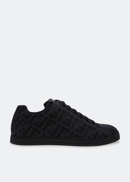 Fendi Black & Grey FF Monogram Low-Top Sneakers (Pre-Loved)