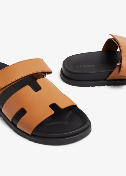 Hermès Chypre Sandal Gold Calfskin with Black Sole "Unworn"