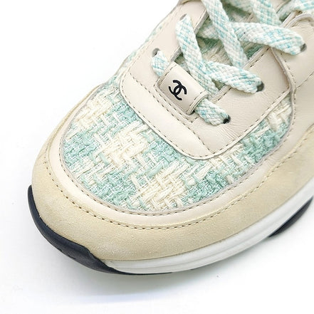 Chanel Tweed Runners Cream & Light Blue "Unworn"