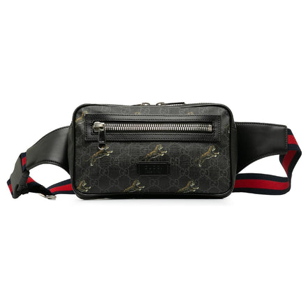 Gucci Black GG Supreme Tiger Print Belt Bag "Unworn"