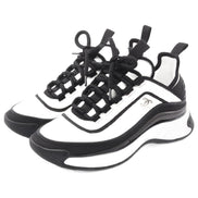 Chanel White and Black Runner Sneakers 
