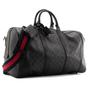 Gucci Savoy Medium Duffel Bag 45cm Black GG Supreme (Pre-Loved)