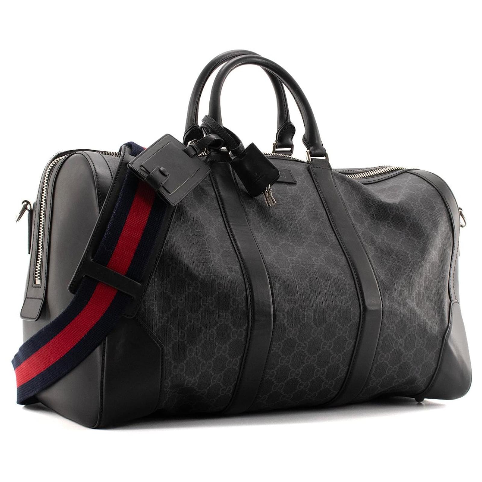 Gucci Savoy Medium Duffel Bag 45cm Black GG Supreme (Pre-Loved)