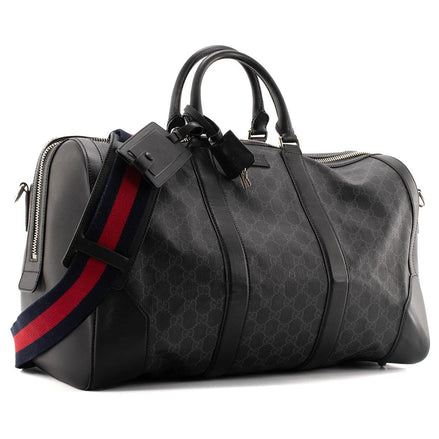 Gucci Savoy Medium Duffel Bag 45cm Black GG Supreme (Pre-Loved)