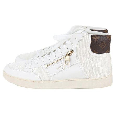 Louis Vuitton Rivoli White Leather Monogram High-Top Sneakers (Pre-Loved)