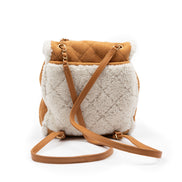 Chanel Coco Neige Shearling Suede Beige Backpack 