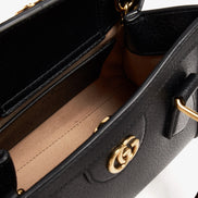 Gucci Black Leather Diana Small Tote Bag 