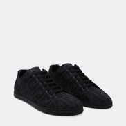 Fendi Black & Grey FF Monogram Low-Top Sneakers (Pre-Loved)