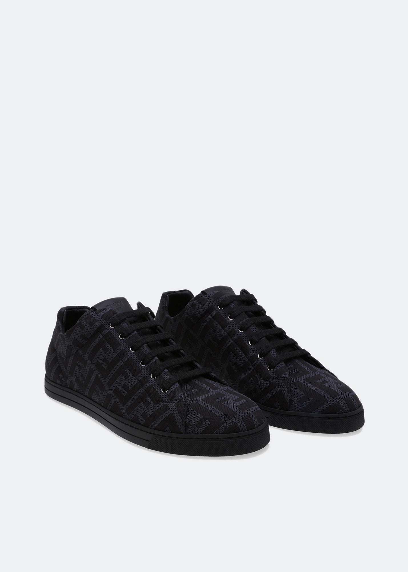 Fendi Black & Grey FF Monogram Low-Top Sneakers (Pre-Loved)
