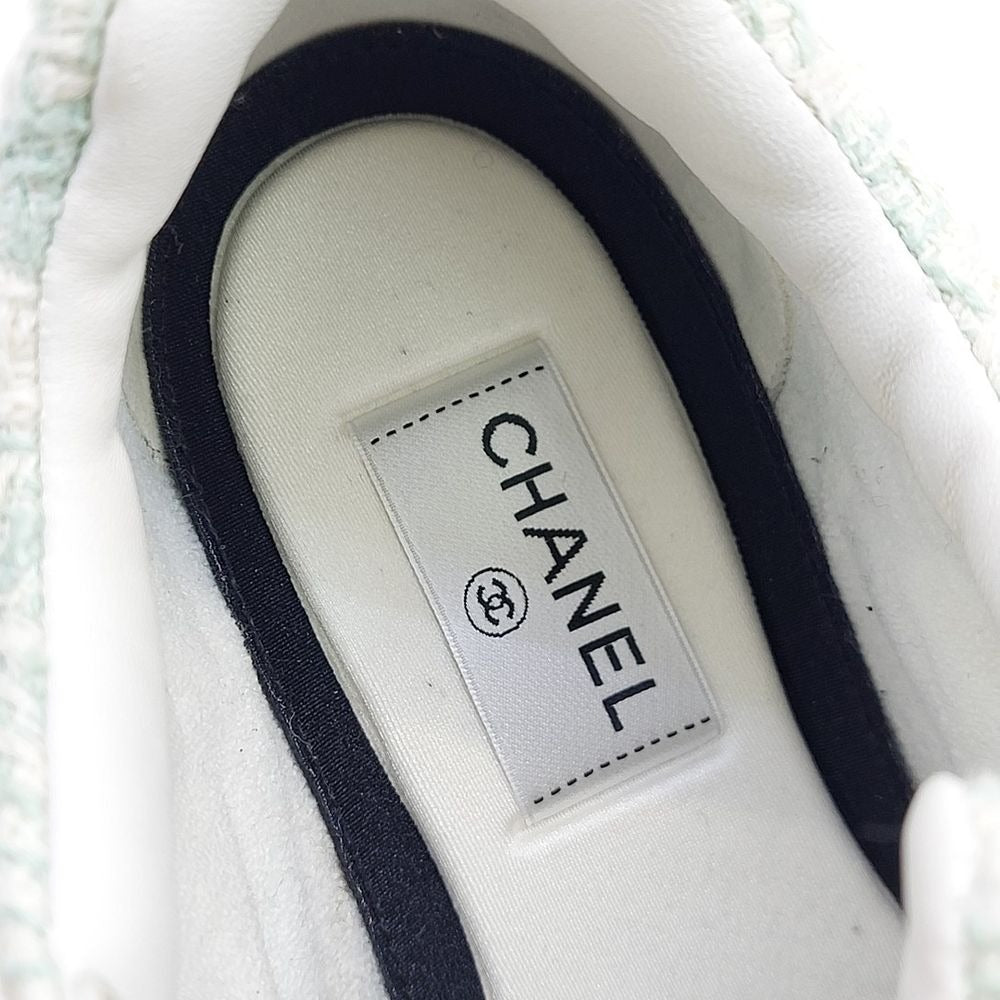 Chanel Tweed Runners Cream & Light Blue 