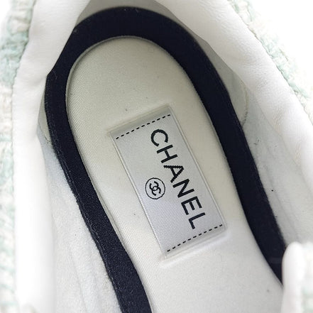 Chanel Tweed Runners Cream & Light Blue "Unworn"
