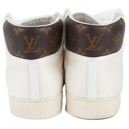 Louis Vuitton Rivoli White Leather Monogram High-Top Sneakers (Pre-Loved)