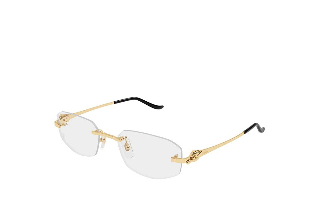 Gold Cartier 3D Panthère Glasses 