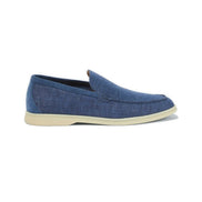 Loro Piana Blue Denim Summer Walk Loafers 
