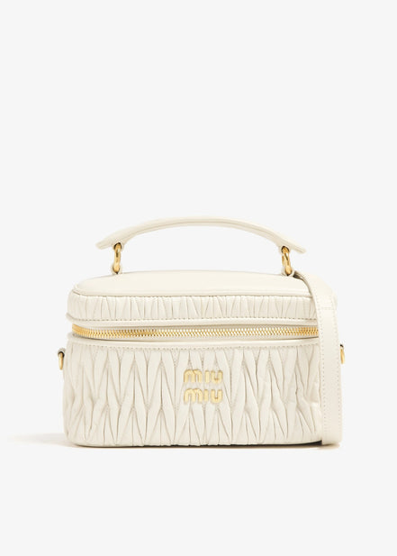 Miu Miu Matelassé Nappa Leather Vanity Case White (Pre-Loved)