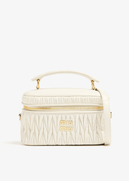 Miu Miu Matelassé Nappa Leather Vanity Case White (Pre-Loved)