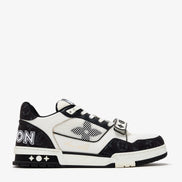 Louis Vuitton Black & White Monogram Denim LV Trainer 