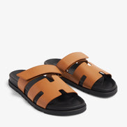 Hermès Chypre Sandal Gold Calfskin with Black Sole 